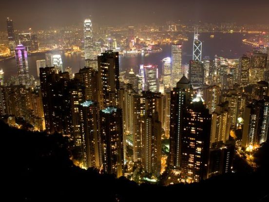 View of Hong Kong by night